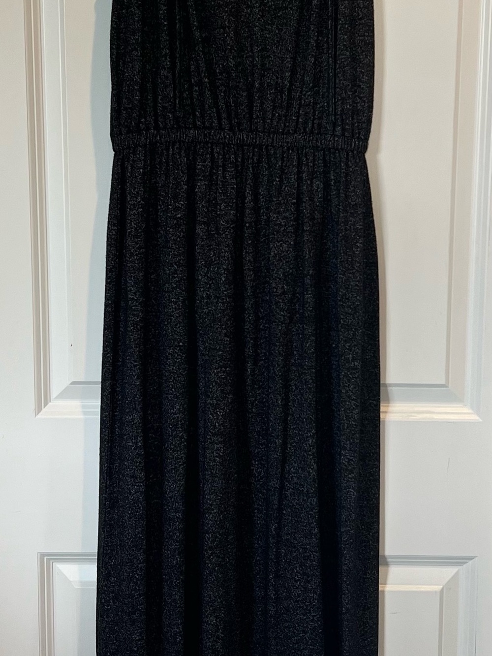 LOFT Black with light gray speckles Maxi Dress Super cute and comfy size MP
